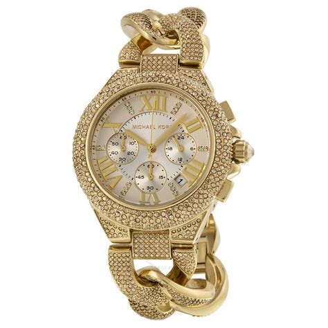 michael kors gold camille glitz watch|camille gold tone watch.